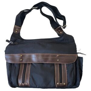 Derek Alexander Black Nylon Crossbody/ Messenger Bag School Travel Spring Summer